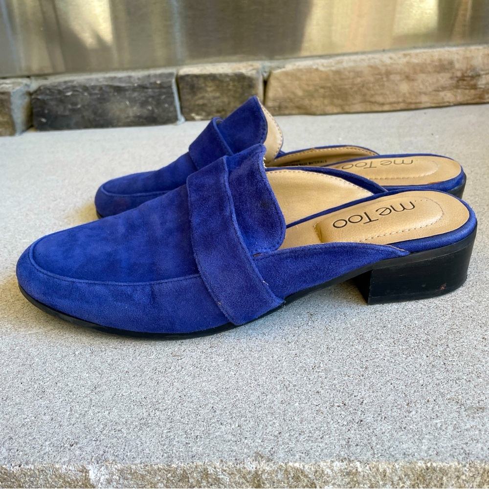 Me Too Royal Blue Suede Mules in size 7 1/2